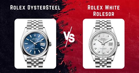 rolex oyster steel vs white.